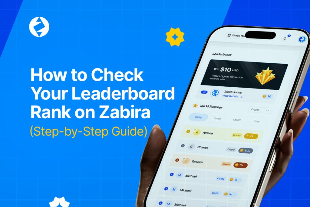 User checking their Leaderboard rank on the Zabira app