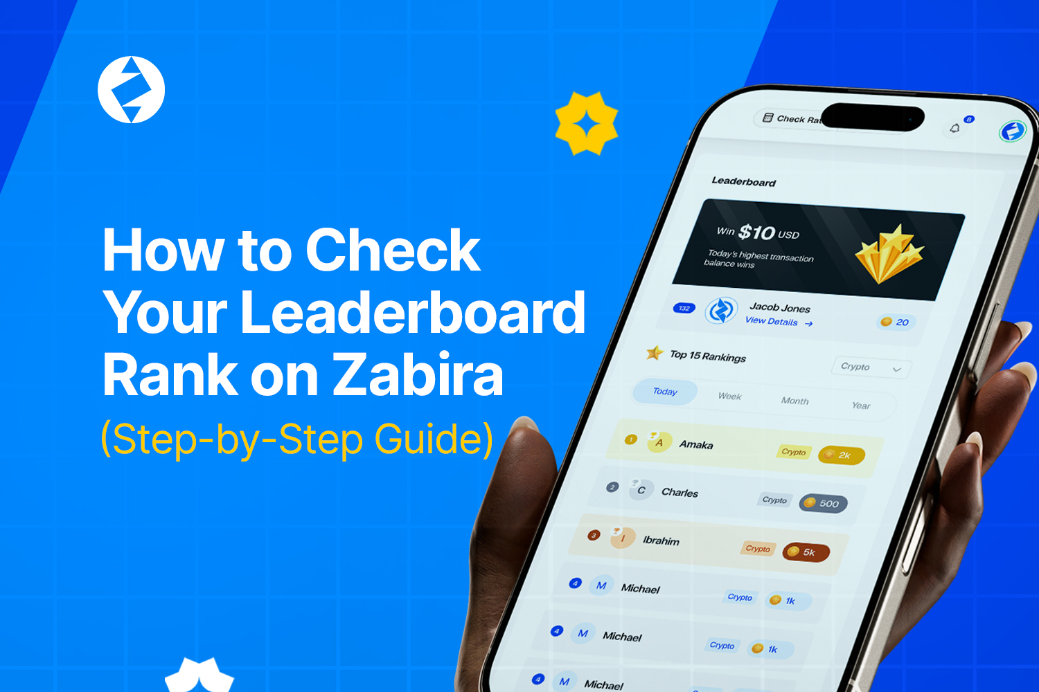 User checking their Leaderboard rank on the Zabira app